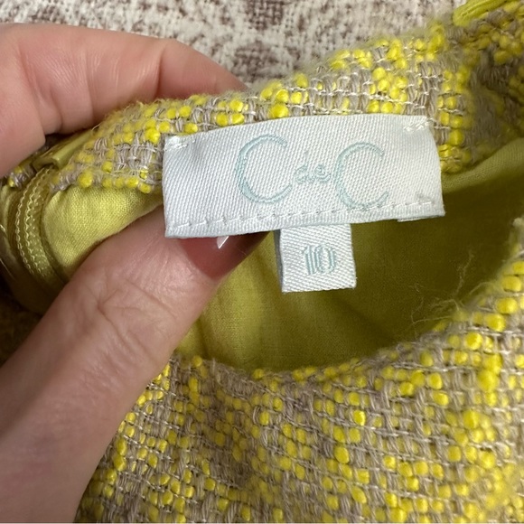 C De C Yellow Tweed Pinafore Dress - Picture 4 of 8